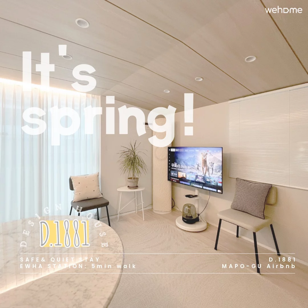 [NEW] 7 minutes walk from Ewha Station on Line 2, 2 rooms, Hongdae, Sinchon, Seoul Station, Seongsu