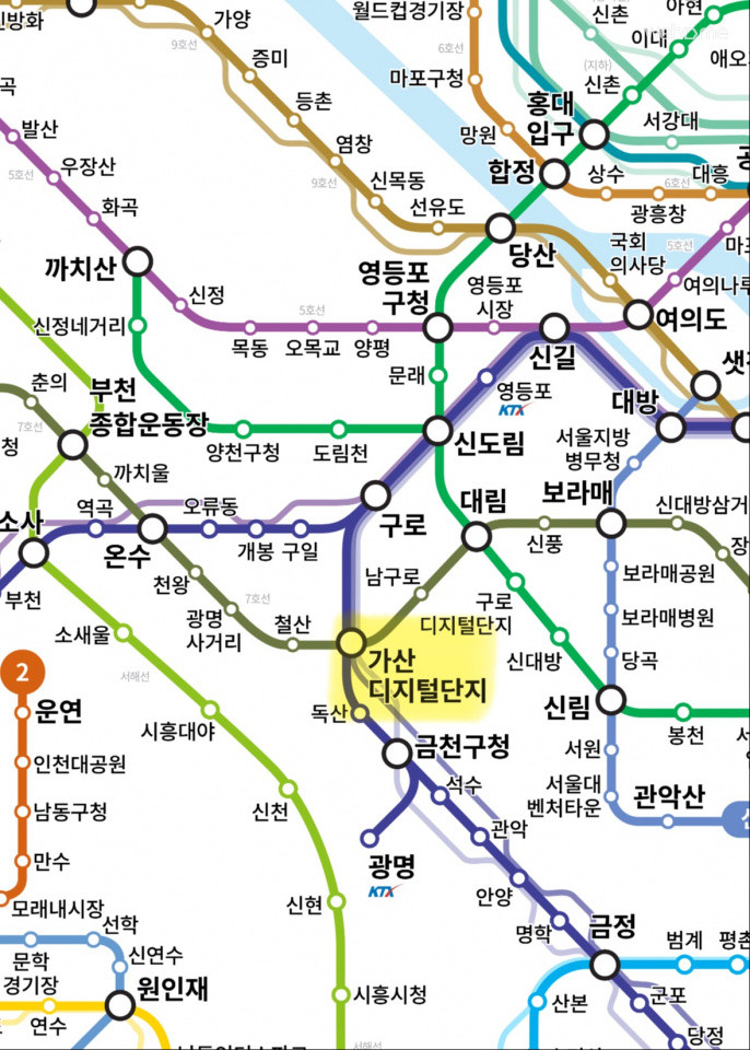 [Seoul/Gasan Digital Complex Station] 7-minute walk from Gadi Station! Peace Cave office space.